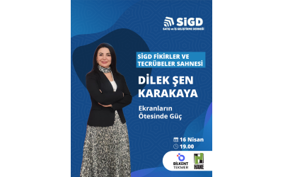 XXI'incisi düzenlenecek SİGD Fikirler ve Tecrübeler Sahnesi'nde bu ay iş dünyasındaki tecrübesi ve girişimcilik perspektifiyle tanınan Dilek Şen Karakaya “Ekranların Ötesindeki Güç “ başlıklı konuşması ile bizlerle olacak.