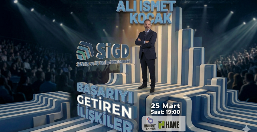 Satış ve İş Geliştirme Derneği’nin “Fikirler ve Tecrübeler Sahnesi” programında bu ay iş dünyasının deneyimli isimlerinden Ali İsmet Koçak, “İŞ’te Hayat: Başarıyı Getiren İlişkiler” başlıklı konuşmasıyla bizlerle olacak.