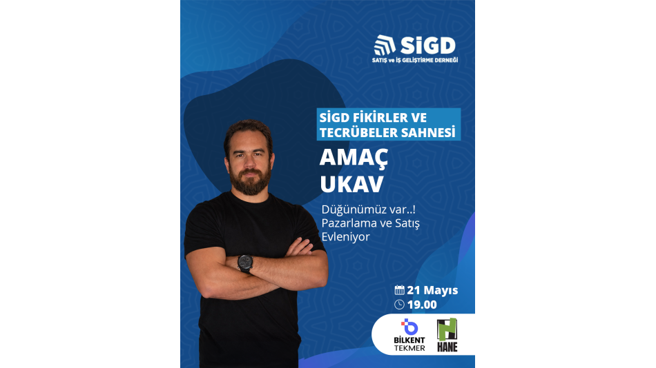 Satış ve İş Geliştirme Derneği’nin 22.“Fikirler ve Tecrübeler Sahnesi” programının konuğu "Düğünümüz Var..! Pazarlama ve Satış Evleniyor..!” başlıklı konuşmasıyla Amaç Ukav